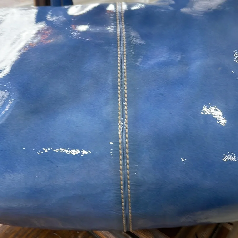 Dooney & Bourke VTG Patent Leather Blue/Purple Satchel - Picture 5 of 13